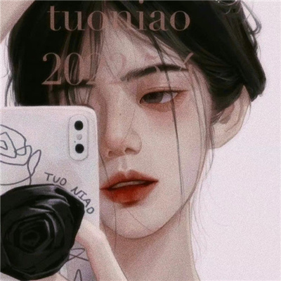 酷酷黑色帅气手绘女头