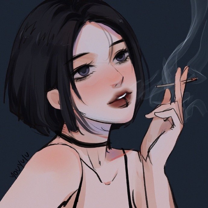 酷酷的二次元女生微信头像