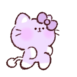 紫色可爱小猫Bora动态微信表情包