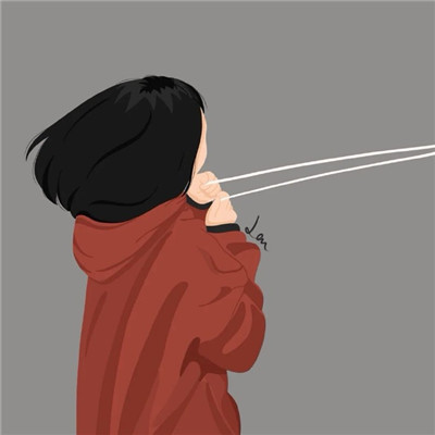 热门小众插画情侣微信头像