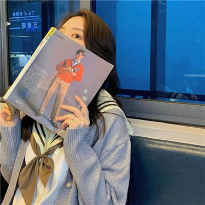 蓝色系超美女生微信头像