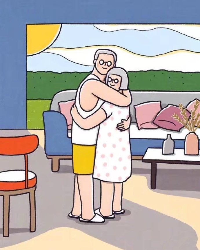 幸福甜蜜浪漫的插画微信聊天背景图