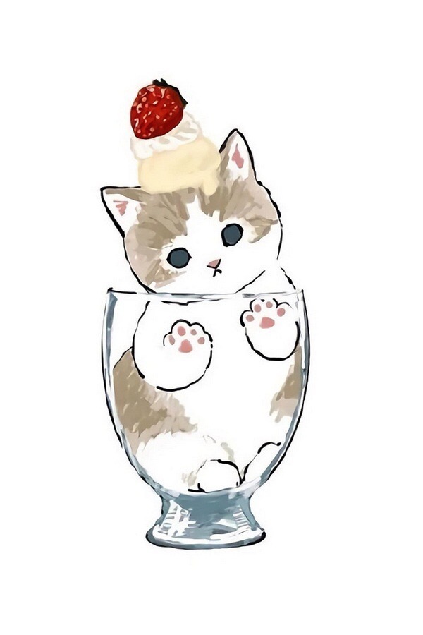 杯子里的小猫咪可爱卡通微信头像