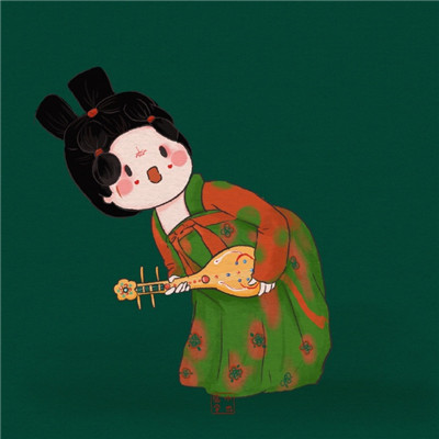 唐宫夜宴插画女微信头像