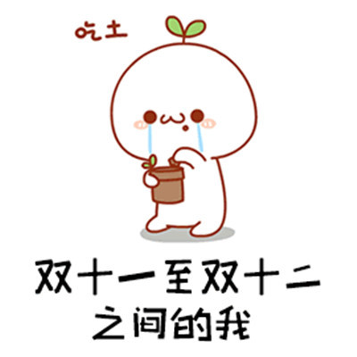 双十二的可爱搞笑购物剁手微信表情包