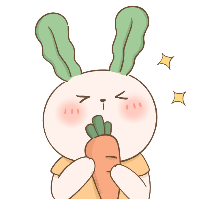 卡通兔兔喜爱胡萝卜微信头像