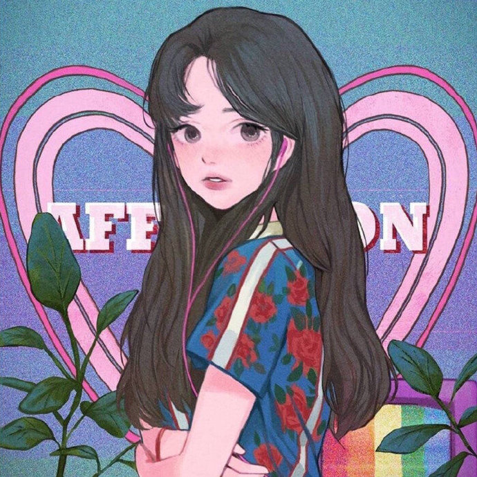 少女插画个性微信头像