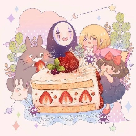 治愈系宫崎骏系列作品手绘插画微信素材图片