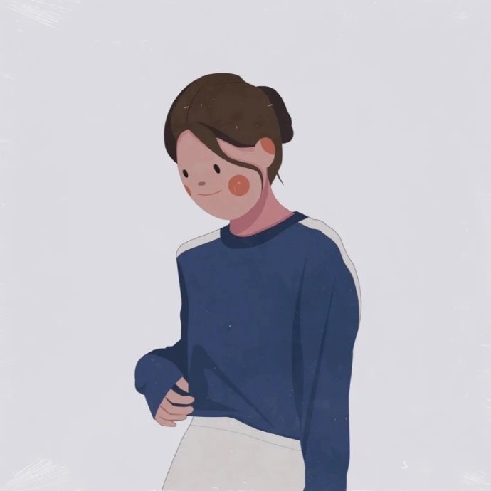 简单少女风插画微信头像