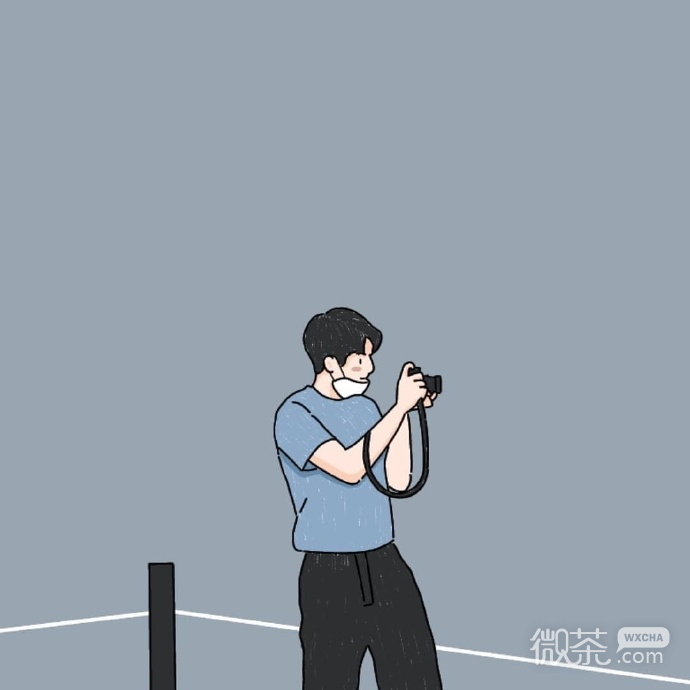插画版简约男生微信头像