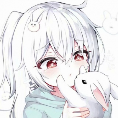 白色系可爱动漫女生微信头像