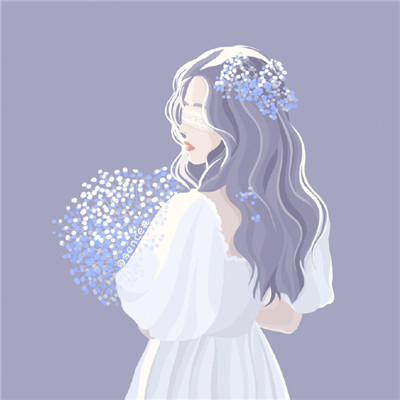 热门小众插画情侣微信头像