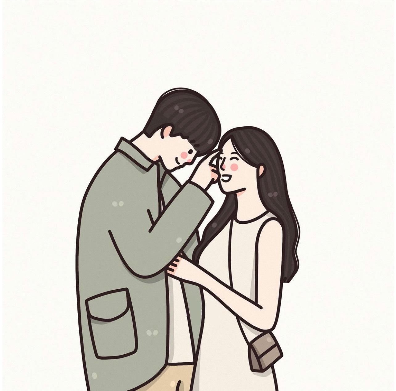 手绘简约且实用情侣微信头像