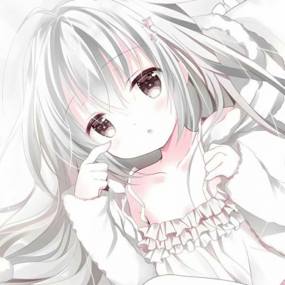 白色系可爱动漫女生微信头像