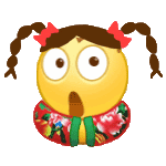 扎着小辫子穿着花棉袄的黄脸微信表情包