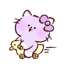 紫色可爱小猫Bora动态微信表情包