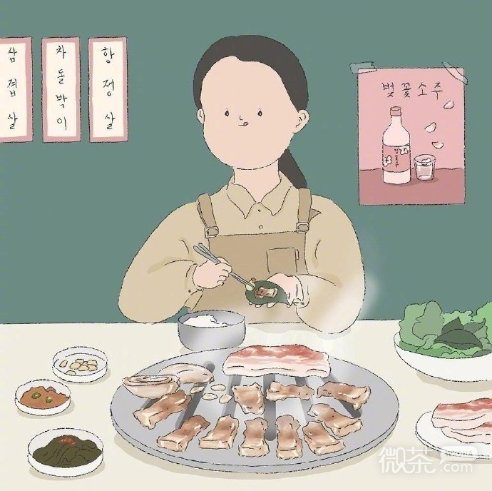 简单美丽的手绘可爱女孩微信素材图片