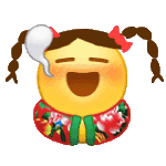 扎着小辫子穿着花棉袄的黄脸微信表情包