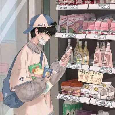 便利店动漫情侣微信头像