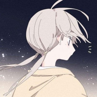 手绘二次元银发双马尾萌妹微信头像
