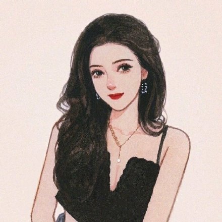 手绘气质美女微信头像