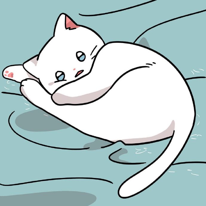 可爱猫咪插画微信朋友圈背景图