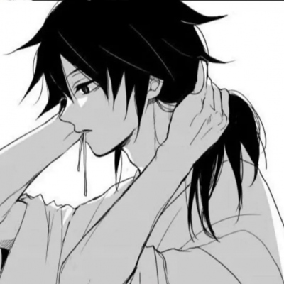 伤感丧系的黑白动漫男生头像