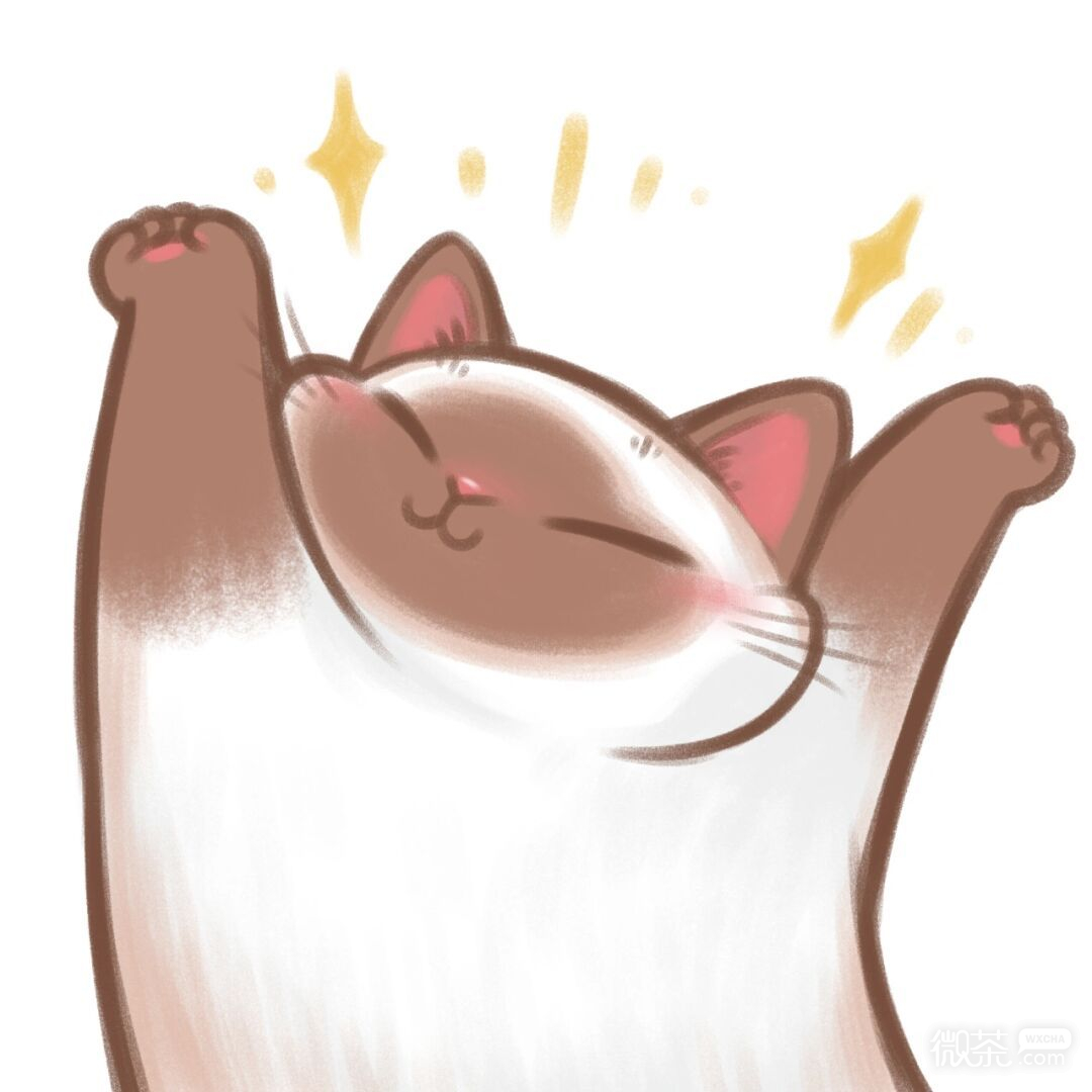 手绘卡通猫猫伸懒腰可爱微信头像