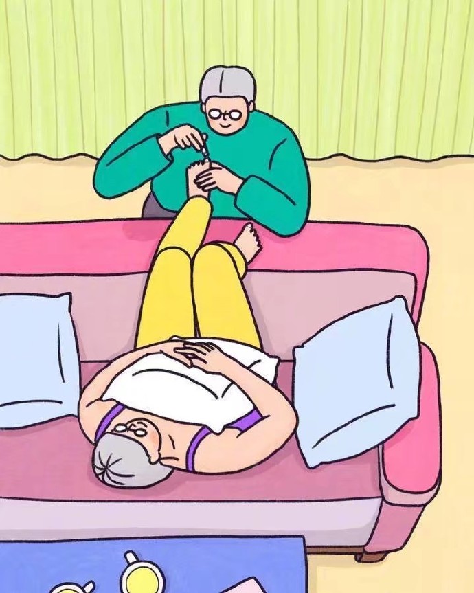 幸福甜蜜浪漫的插画微信聊天背景图