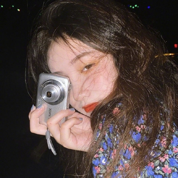 女孩与相机可爱微信头像