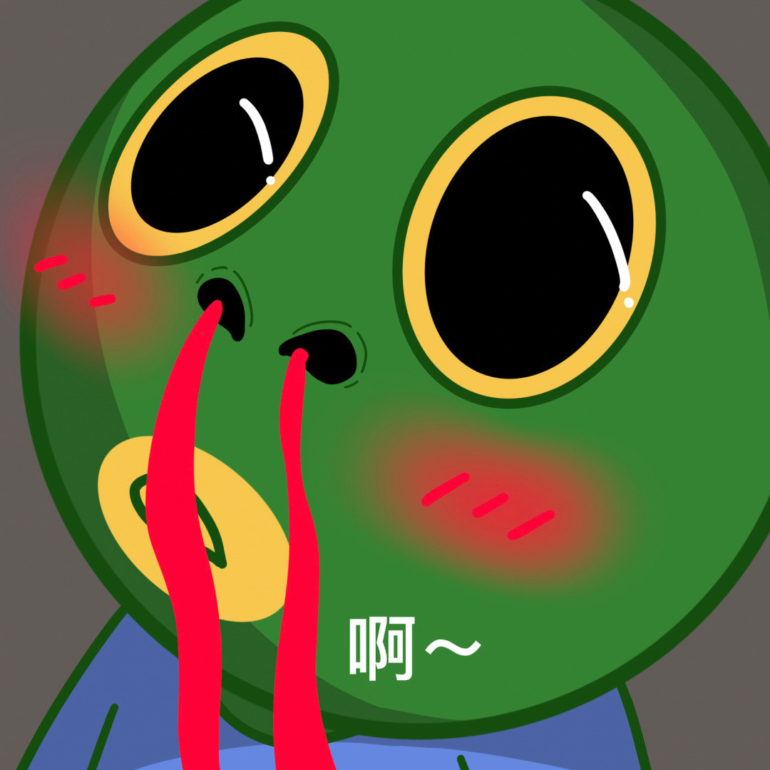 绿鱼头搞怪微信头像