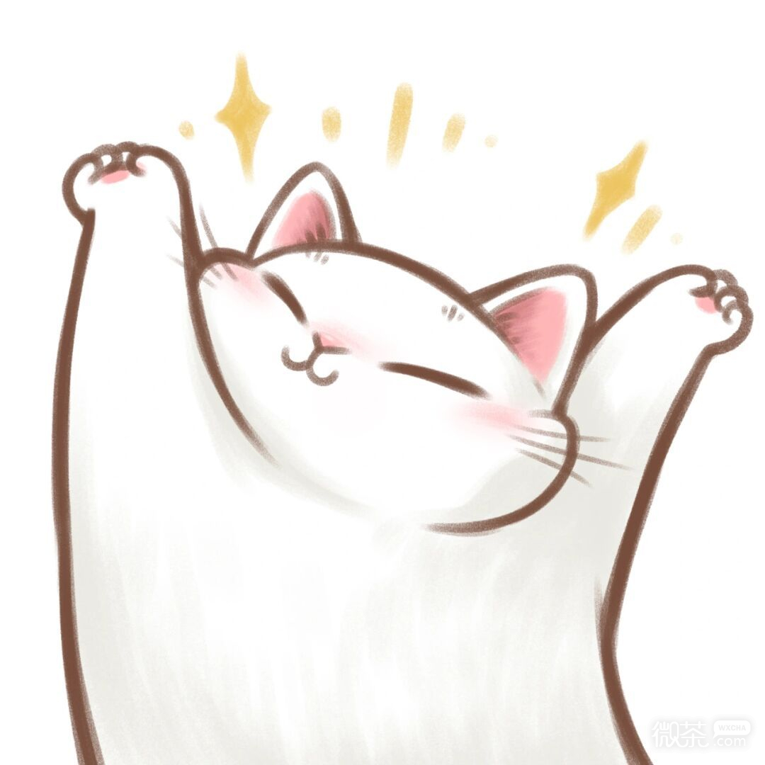 手绘卡通猫猫伸懒腰可爱微信头像