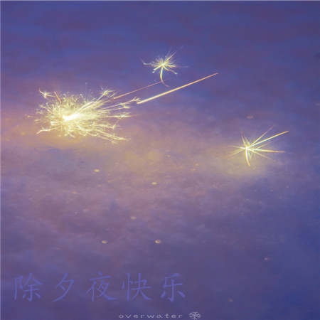 除夕夜快乐带字浪漫烟花图片