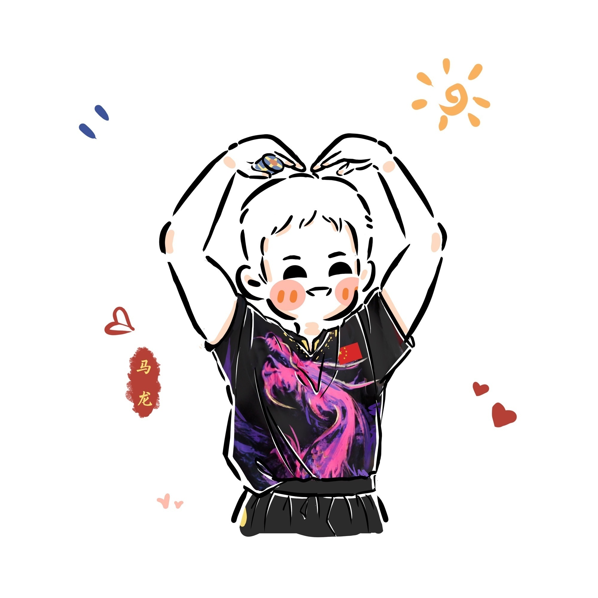 手绘运动健儿们微信头像