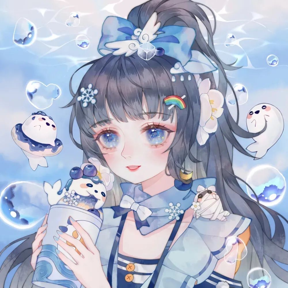 好看的动漫头像：靠边睡着的时候