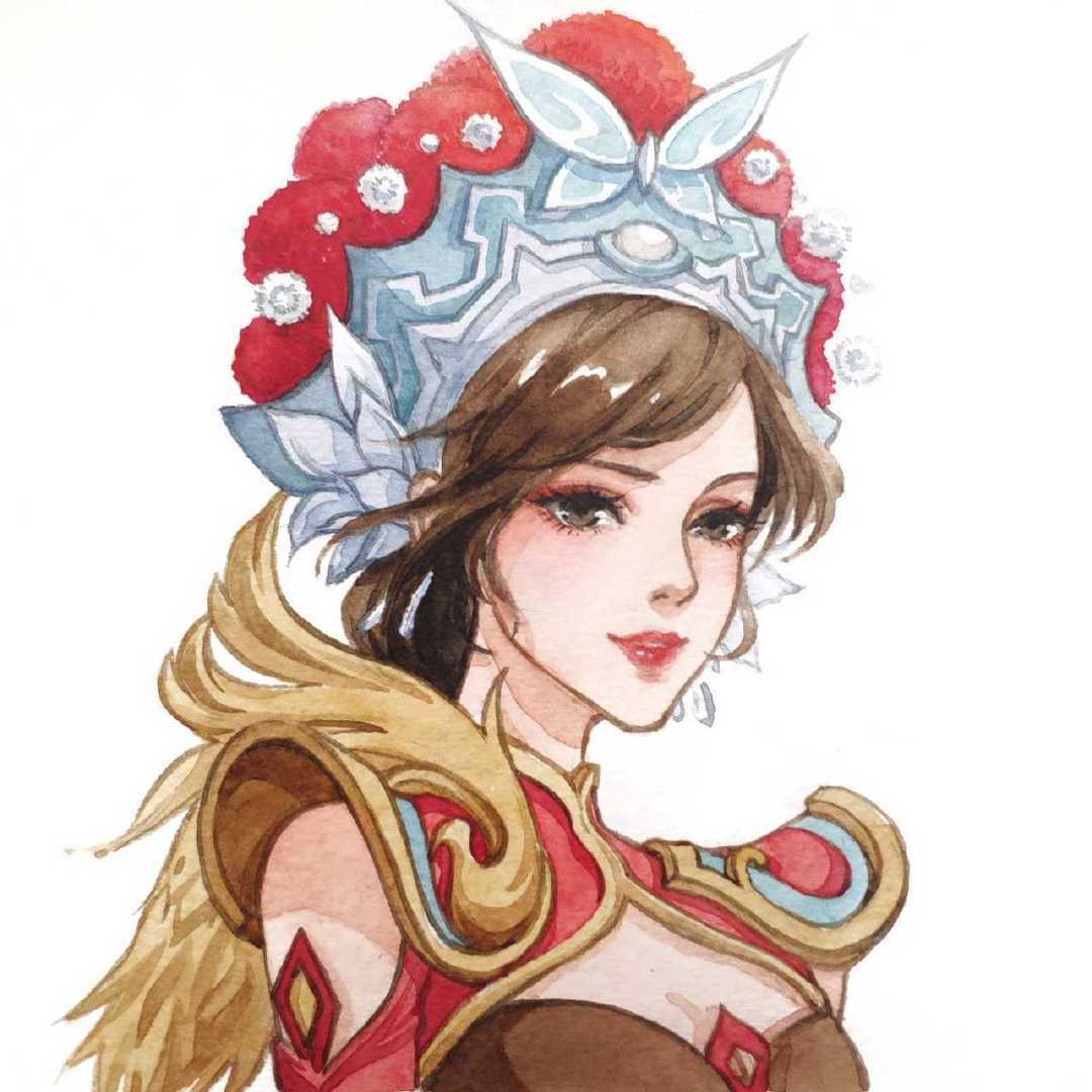 王者荣耀手绘情侣微信头像