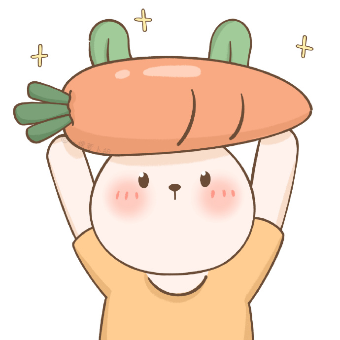 卡通兔兔喜爱胡萝卜微信头像