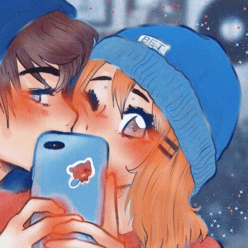 手绘好看的情侣微信头像