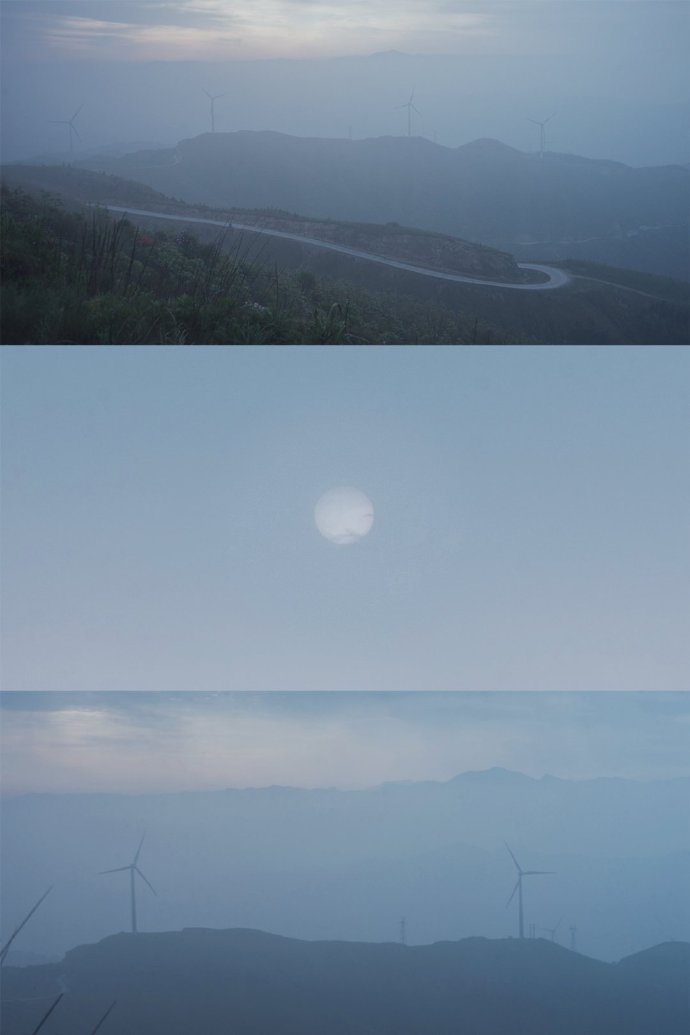 三屏的迷雾山林自然风光微信聊天背景图