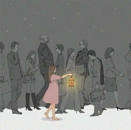 超美的插画微信朋友圈配图