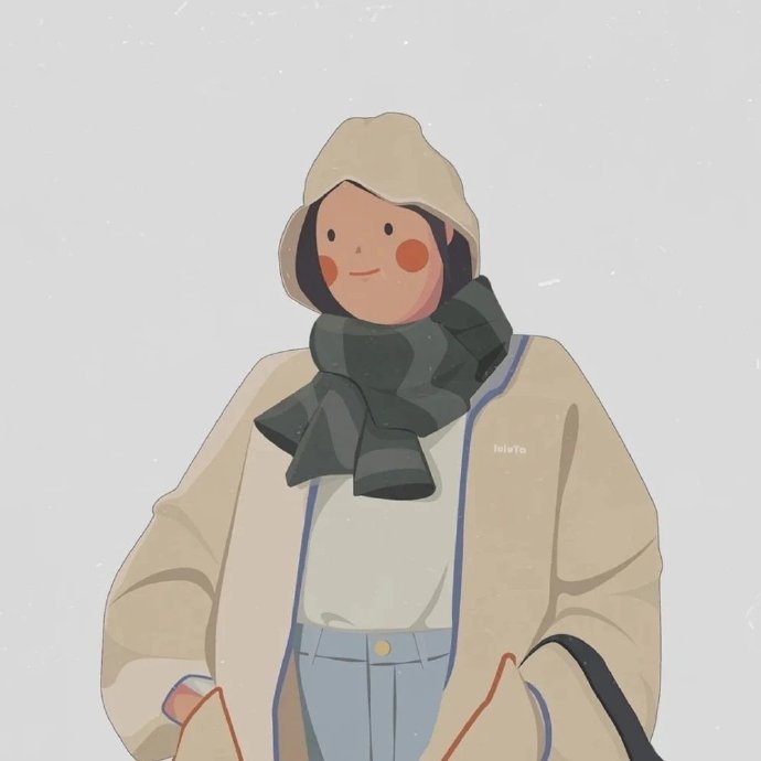 简单少女风插画微信头像