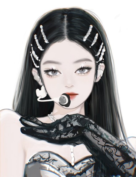 手绘jennie超好看的微信头像