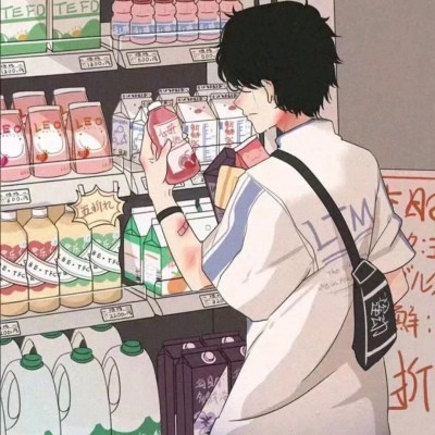 便利店动漫情侣微信头像