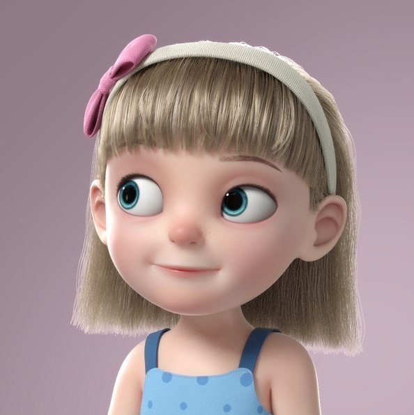 卡通3D可爱小女孩微信头像