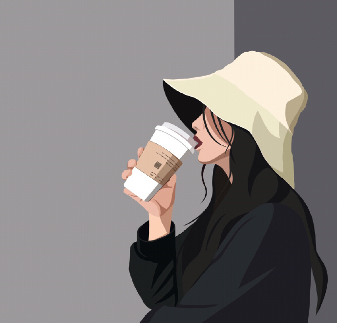 超美插画一对情侣微信头像