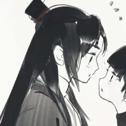 手绘古风情侣微信头像