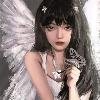 酷酷黑色帅气手绘女头