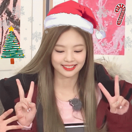 jennie圣诞节自拍背景图片