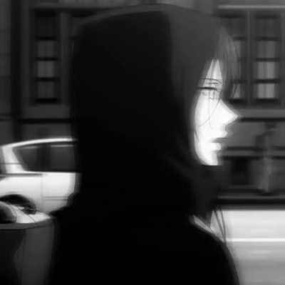 不露脸的黑白系动漫男生微信头像