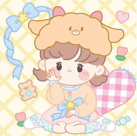 软萌的卡通闺蜜微信头像